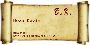 Boza Kevin névjegykártya
